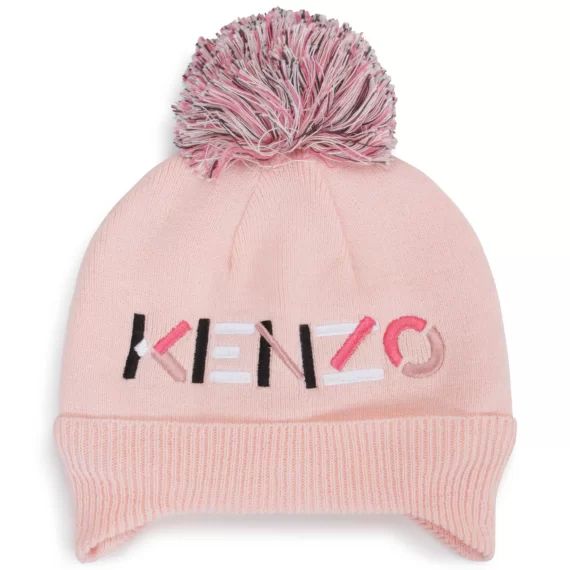Bonnet brodé avec pompon UNISEXE Rose