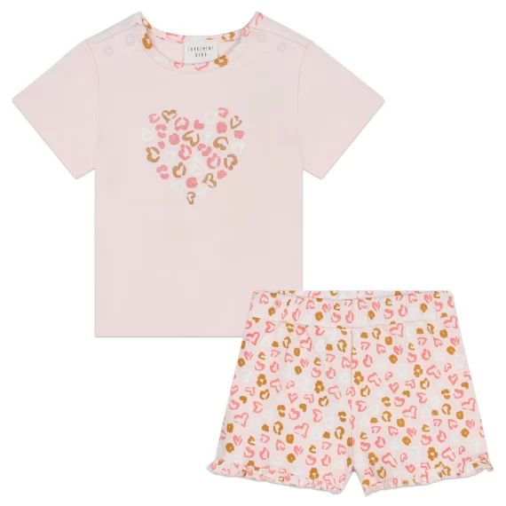 Pyjama court 2 pièces imprimé Fille Rose