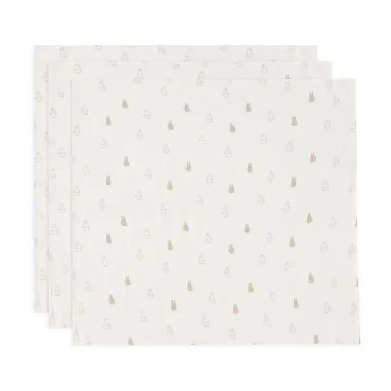 Lange Small Happy Miffy (3 Pcs) En Gaze De Coton Beige