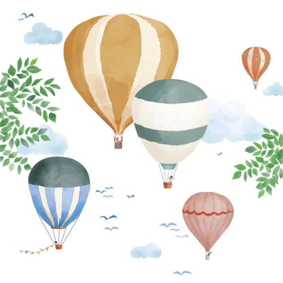 Stickers géants Montgolfière aquarelle