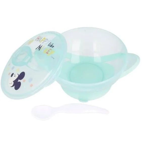 Bol hermétique avec ventouse et cuillère Mickey +10mois bleu