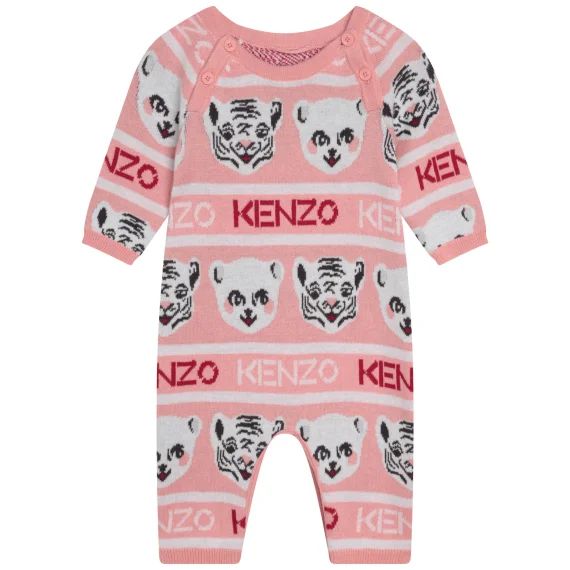 Ensemble combi + bonnet Fille Rose