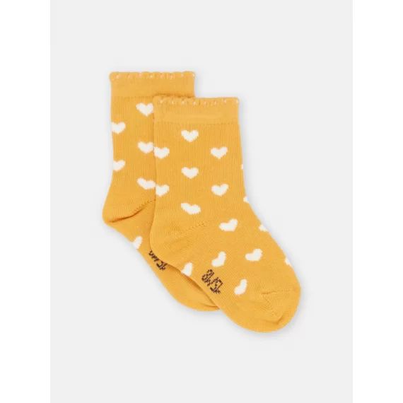 Chaussettes Jaunes À Imprimé C?ur Bébé Fille