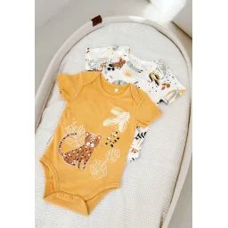 Lot De 2 Bodies Bébé Manches Courtes Wakae Ocre