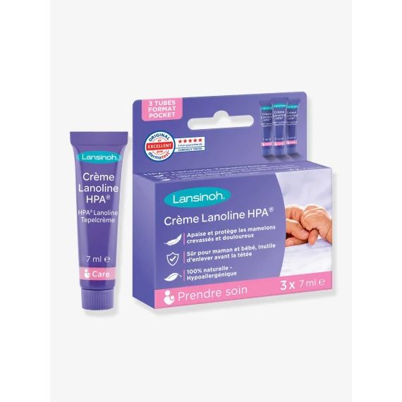 Crème d’allaitement HPA Lanoline LANSINOH, 3 tubes de 7 ml blanc