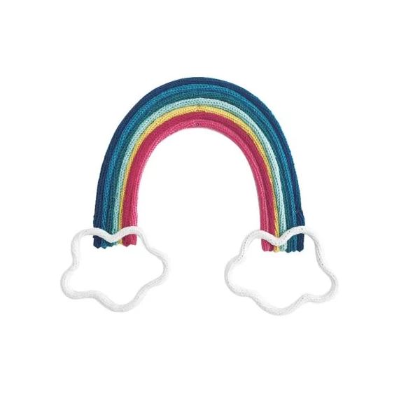 Déco murale arc-en-ciel en tricotin