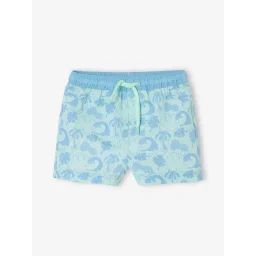 Short de bain imprimé bébé garçon turquoise
