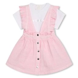 Ensemble robe-salopette Fille Rose
