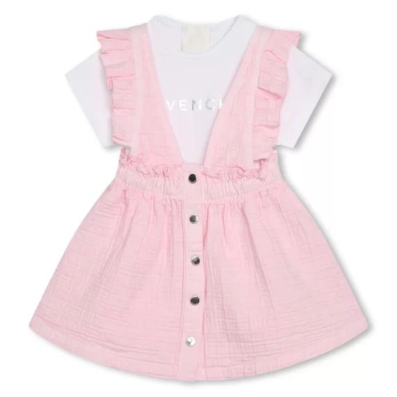 Ensemble robe-salopette Fille Rose