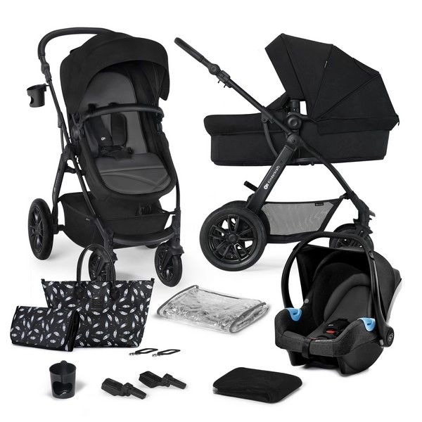 Poussette Kinderkraft XMoov + Nacelle + Coque Auto Mink – Black (2023)