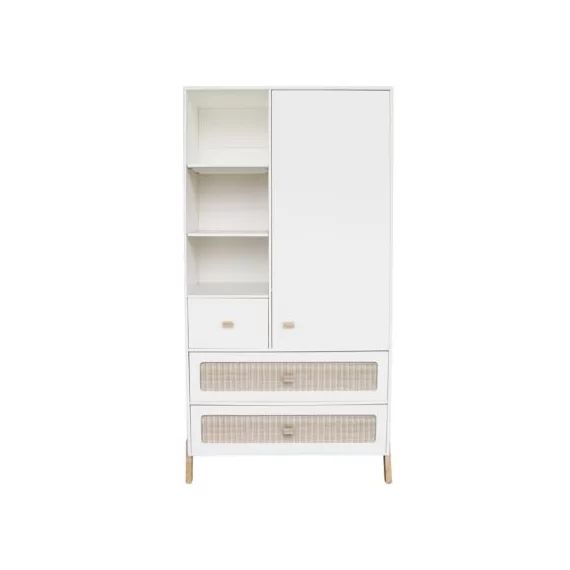 Armoire 1 porte + 3 tiroirs Marelia blanc neige