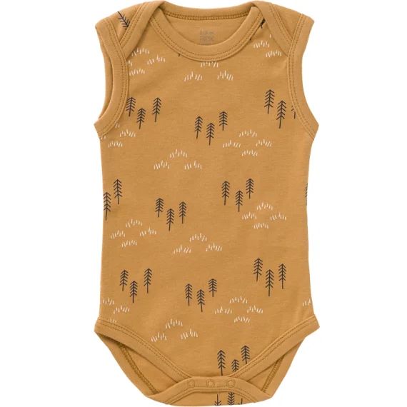 Body sans manches en coton bio Woods spruce yellow (6-12 mois : 67 à 74 cm)