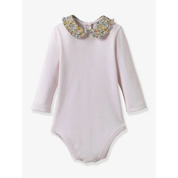 Body col en tissu Liberty bébé – coton bio CYRILLUS jaune