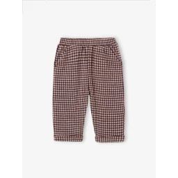 Pantalon à carreaux en flanelle bébé carreaux marron