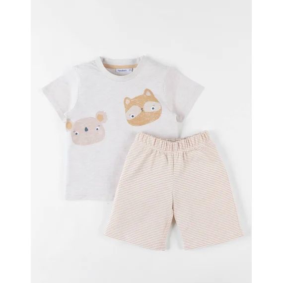 Pyjama 2 Pièces En Jersey Chiné Beige