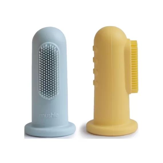 Lot de 2 brosses à dents à doigt Powder Blue/Pale Daffodil