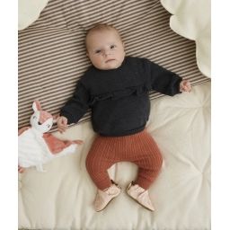 Sweat gris bébé fille en fibres recyclées avec volants –  – Soldes