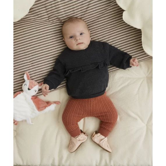 Sweat gris bébé fille en fibres recyclées avec volants –  – Soldes