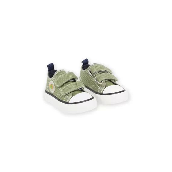 Baskets En Toile Kaki Avec Patch Dinosaure