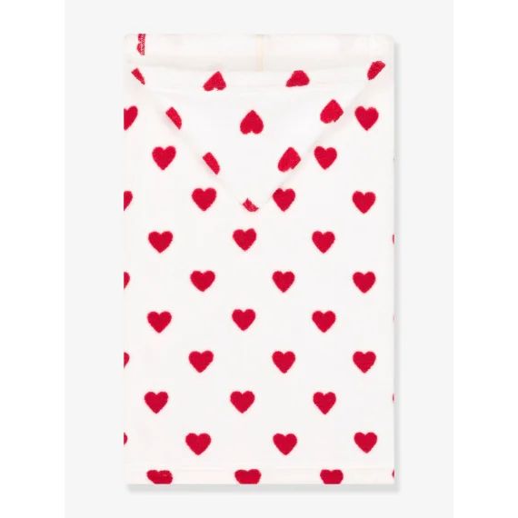 Cape de bain en éponge Coeurs PETIT BATEAU blanc imprimé