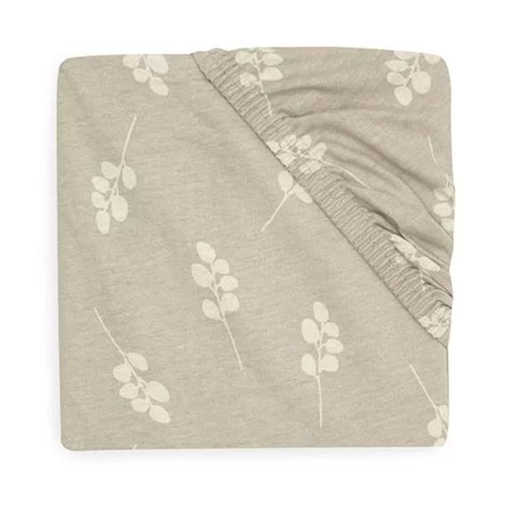 Drap-housse – Jollein – Jersey Twig Vert Olive – 100% Coton – 60x120cm – Lit Bébé Vert