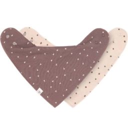 Lot de 2 bavoirs bandanas rose et cannelle