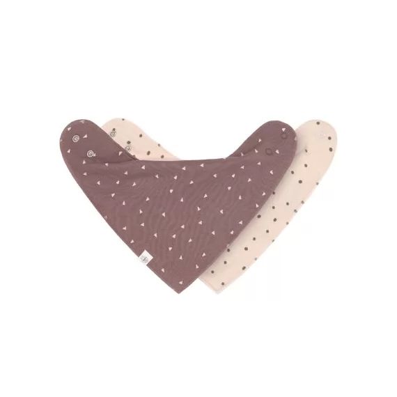 Lot de 2 bavoirs bandanas rose et cannelle