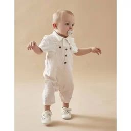 Ensemble cérémonie salopette et body beige