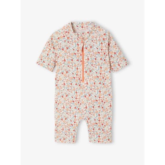 Combinaison de bain anti UV bébé fille avec couche intégrée imprimé