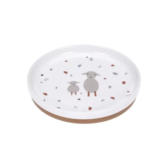 Assiette en porcelaine Tiny Farmer mouton et oie