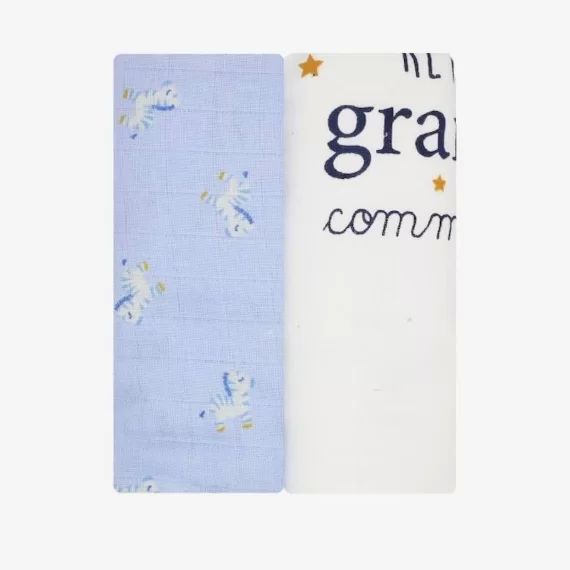 Maxi langes – TROIS KILOS SEPT – Lot de 2 – 100% mousseline de coton doux et absorbant blanc