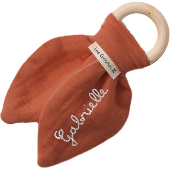 Anneau de dentition en bois Terracotta (personnalisable)