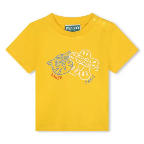 T-shirt à motifs en coton Garçon Jaune