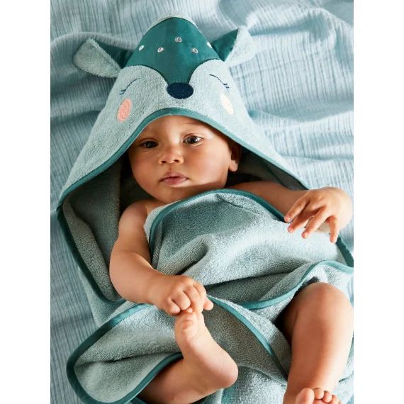 Coffret cape de bain + gant Biche vert
