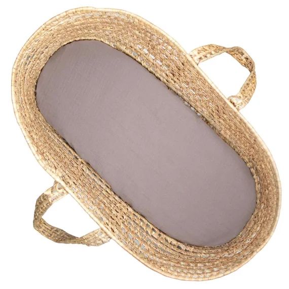 Drap Housse Couffin En Double Gaze À Carreaux Marron