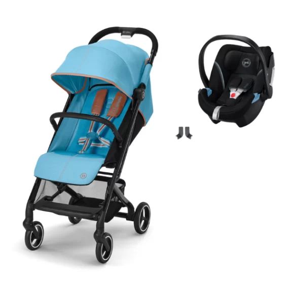 Poussette Cybex Beezy – Beach Blue + Coque Auto Aton 5 – Deep Black (2022)
