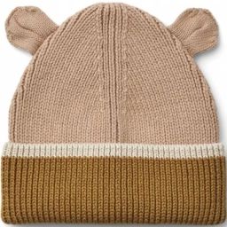 Bonnet ours en coton bio Gina Dark rose / Sandy / Golden caramel (1-2 ans)