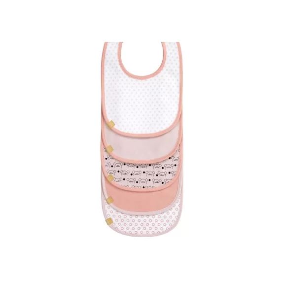 Lot de 5 bavoirs en éponge à velcro Little Chums souris