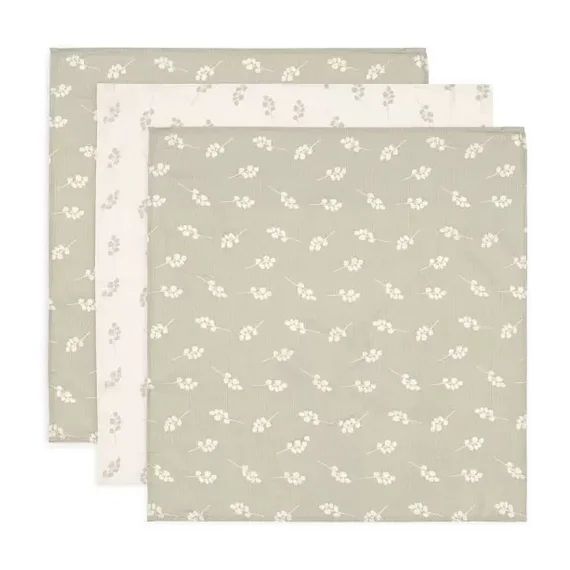 Lot De 3 Langes Gaze De Coton Small Twig Vert