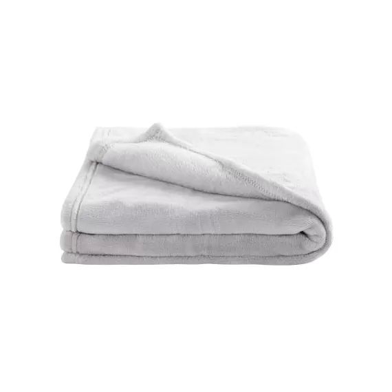 Couverture microfibre Microdoux gris perle (75 x 100 cm)