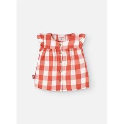 Robe A Carreaux Orange