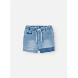 Bermuda En Maille Avec Taille Élastique Et Cordon De Serrage Bleu