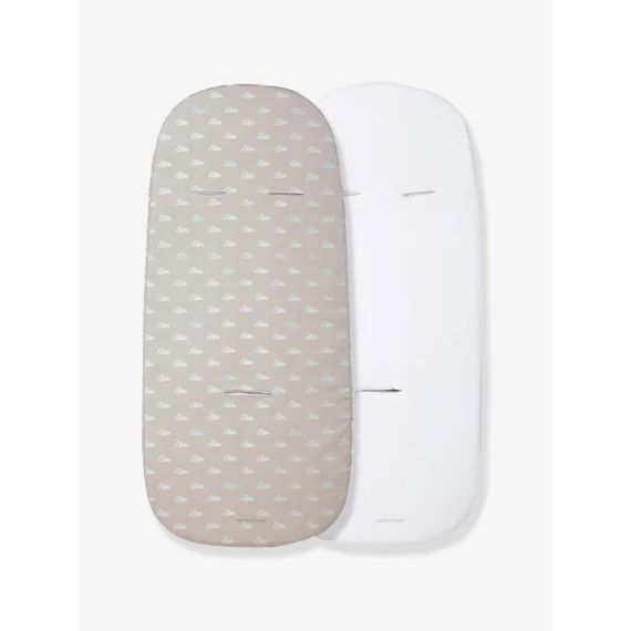Lot de 2 housses de protection VERTBAUDET pour matelas de nacelle assorties