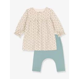 Robe en tubique et legging bébé PETIT BATEAU beige