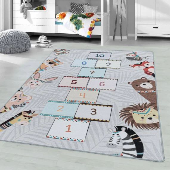 Tapis Enfant Marelle – Husplay Gris
