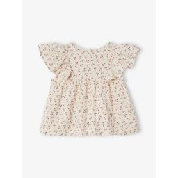 Blouse avec volants bébé rose clair imprimé