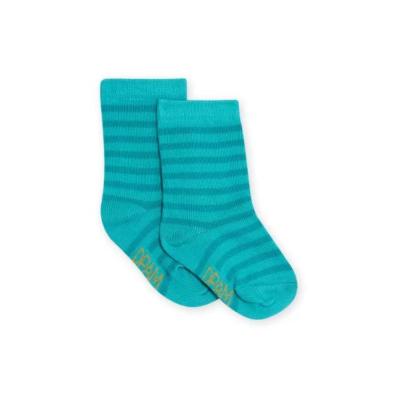 Chaussettes Motifs À Rayures Bébé Garçon – Turquoise
