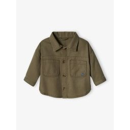 Surchemise bébé poche imprimée olive