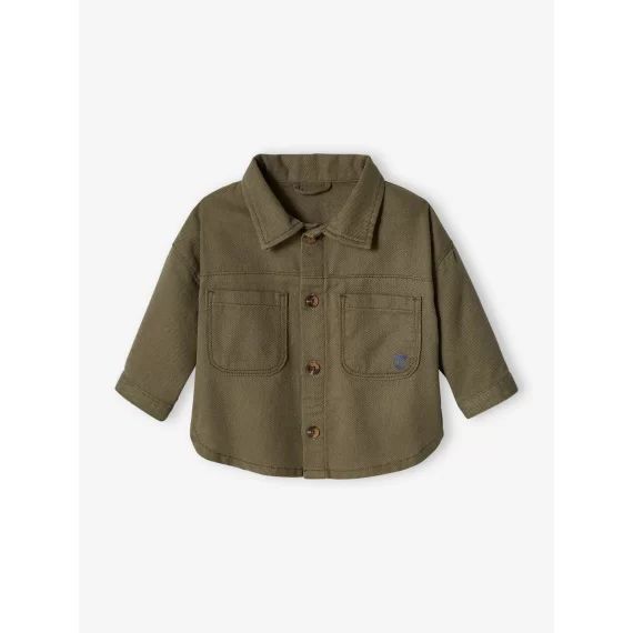 Surchemise bébé poche imprimée olive