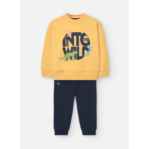 Survêtement Avec Col Rond Et Pantalon Avec Cordon De Serrage Jaune